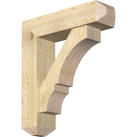 Ekena Millwork Balboa Craftsman Rough Sawn Bracket w/ Offset Brace, Douglas Fir, 8"W x 30"D x 34"H BKT0806X30X34BOA04RDF